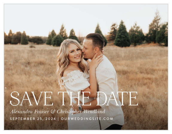 Announce your upcoming wedding to family and friends when you send out our Simply Classy Save the Date Cards.
