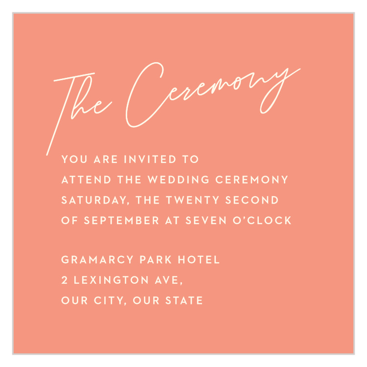 Fresh Type Ceremony Cards