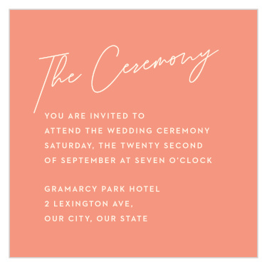 Fresh Type Ceremony Cards