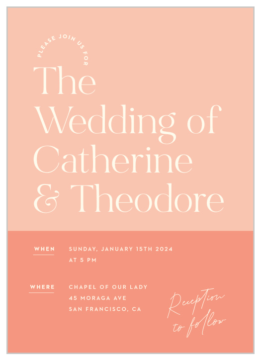 Gather close friends and family together for your special day with our Fresh Type Wedding Invitations.