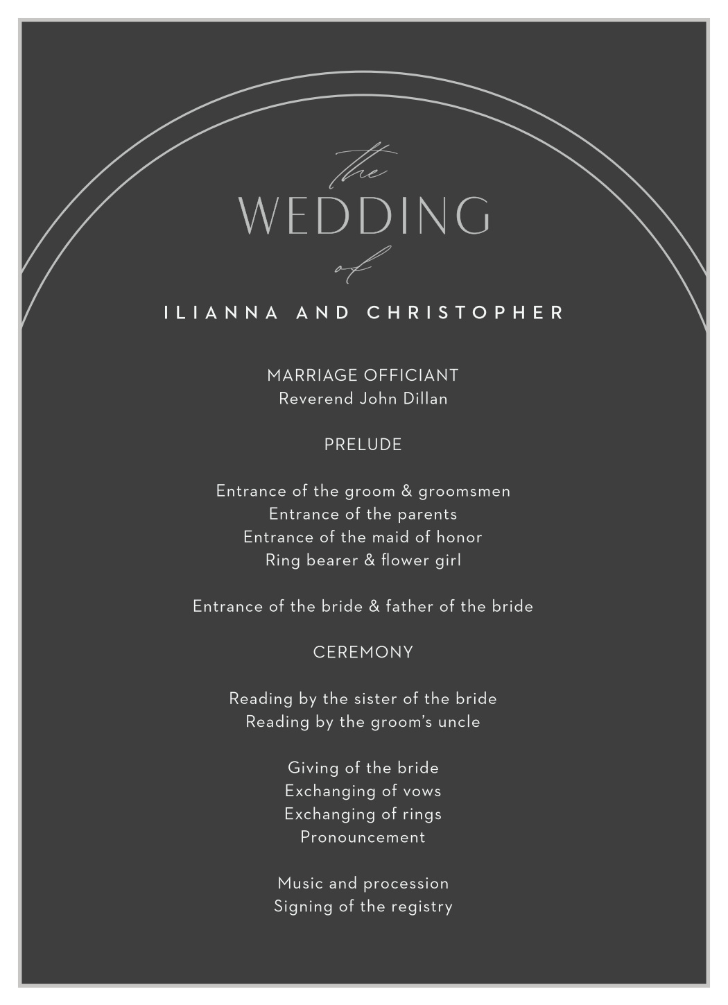 Ring Simplicity Wedding Programs