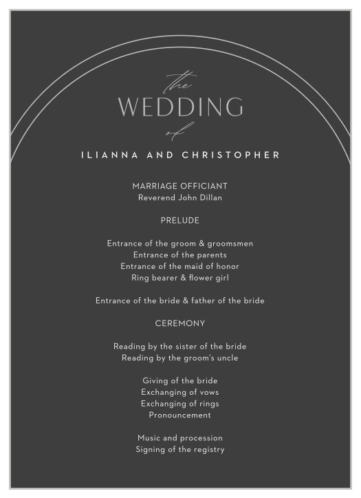 Ring Simplicity Wedding Programs