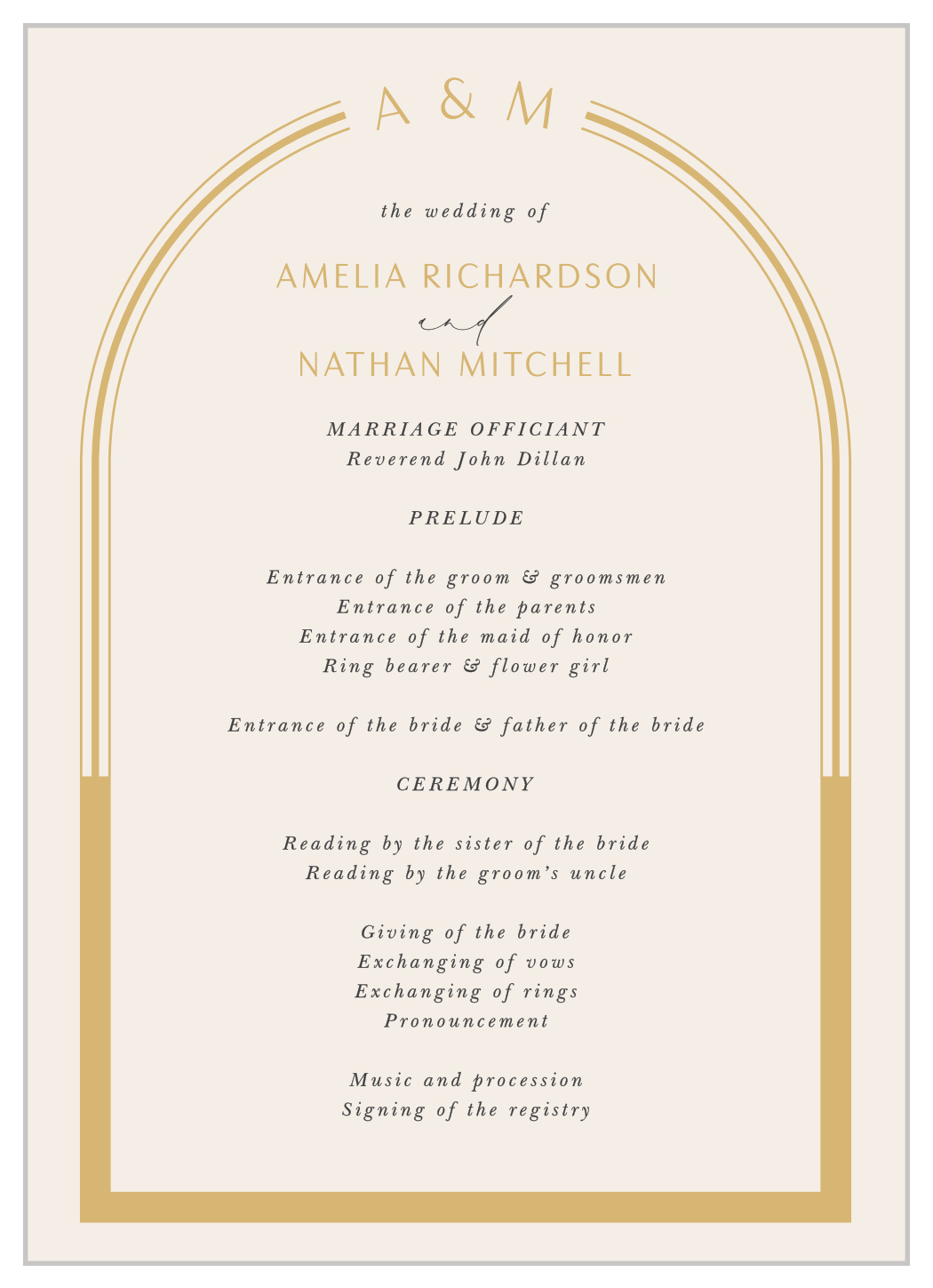 You & Me Wedding Programs