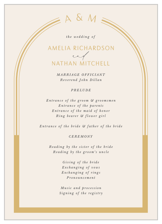 You & Me Wedding Programs