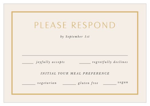 Gather a headcount of every friend and family member that plans to attend your wedding with our You & Me Response Cards.
