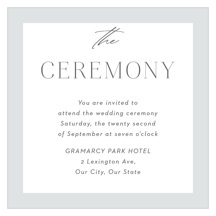 Asymmetrical Initials Ceremony Cards