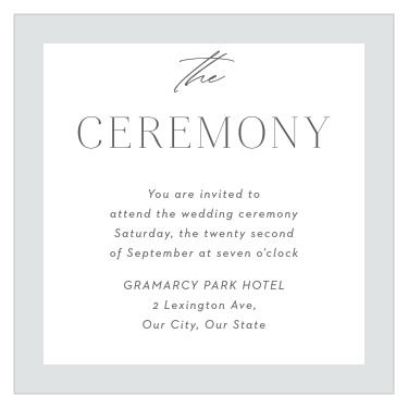 Asymmetrical Initials Ceremony Cards