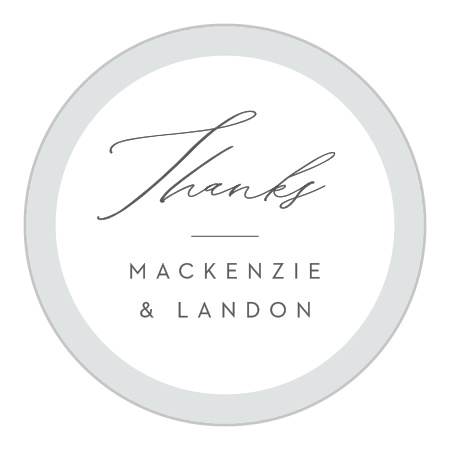 Asymmetrical Initials Wedding Stickers