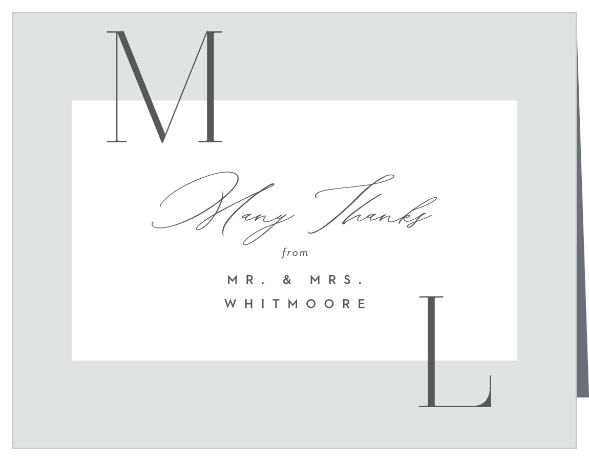 Asymmetrical Initials Wedding Thank You Cards