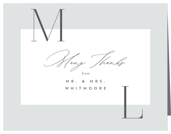 Asymmetrical Initials Wedding Thank You Cards