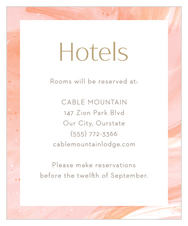 Sleek Names Accommodation Cards