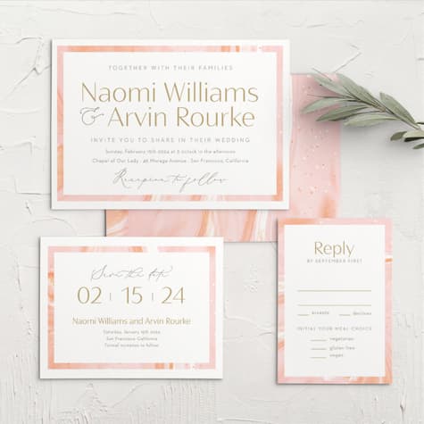 Sleek Names Wedding Invitations