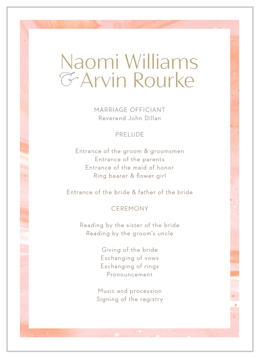 Sleek Names Wedding Programs