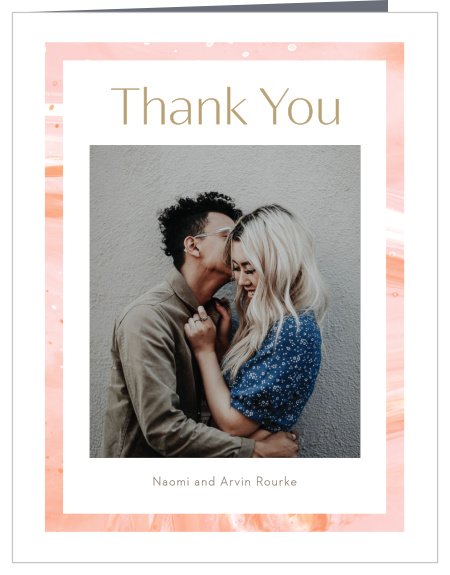 Sleek Names Wedding Thank You Cards