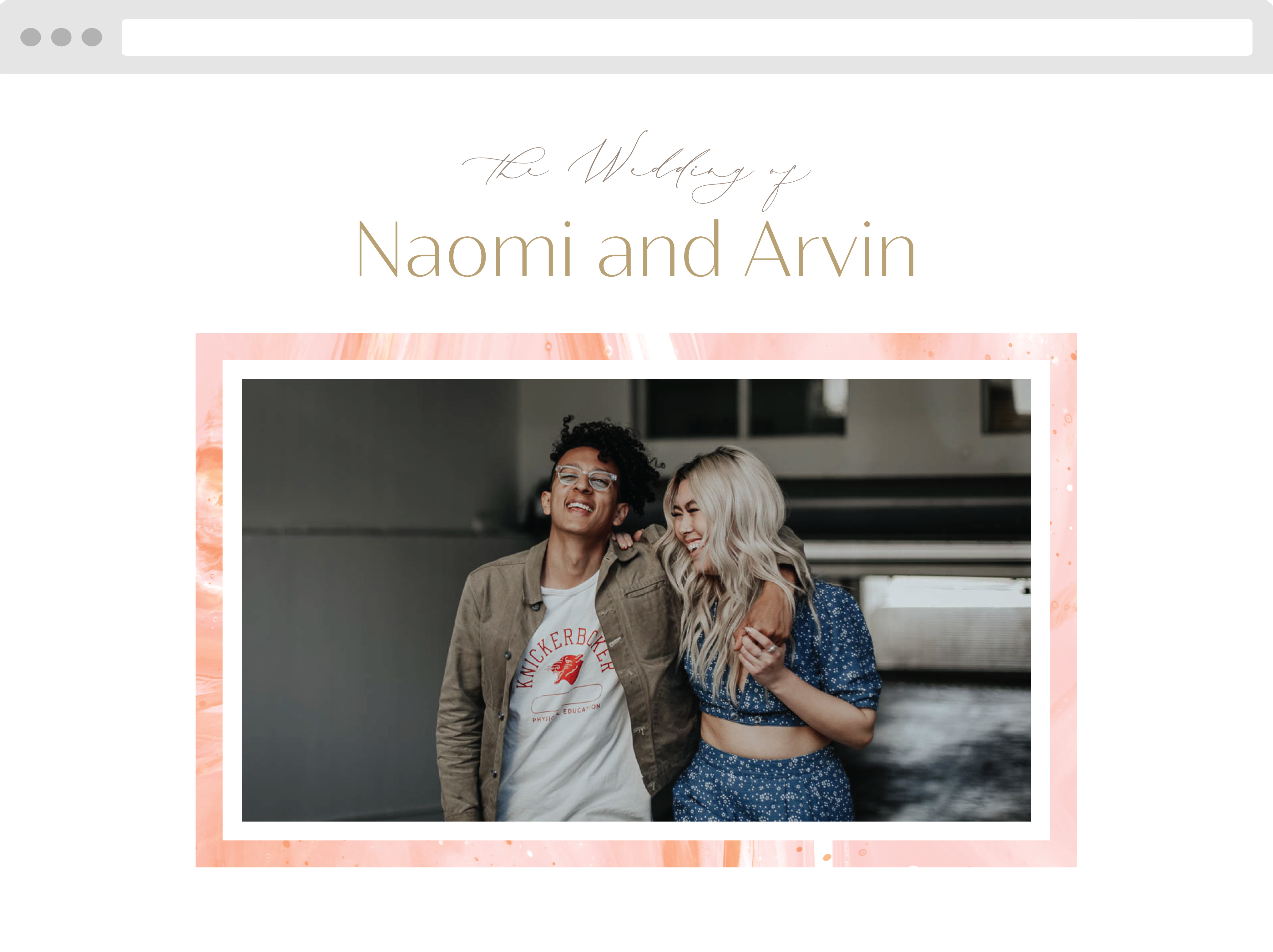 Sleek Names Wedding Website