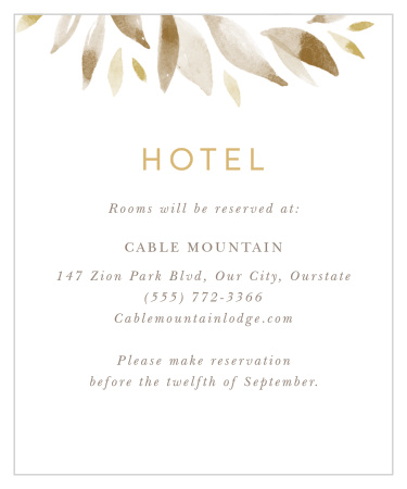 Soft Leaves Accommodation Cards