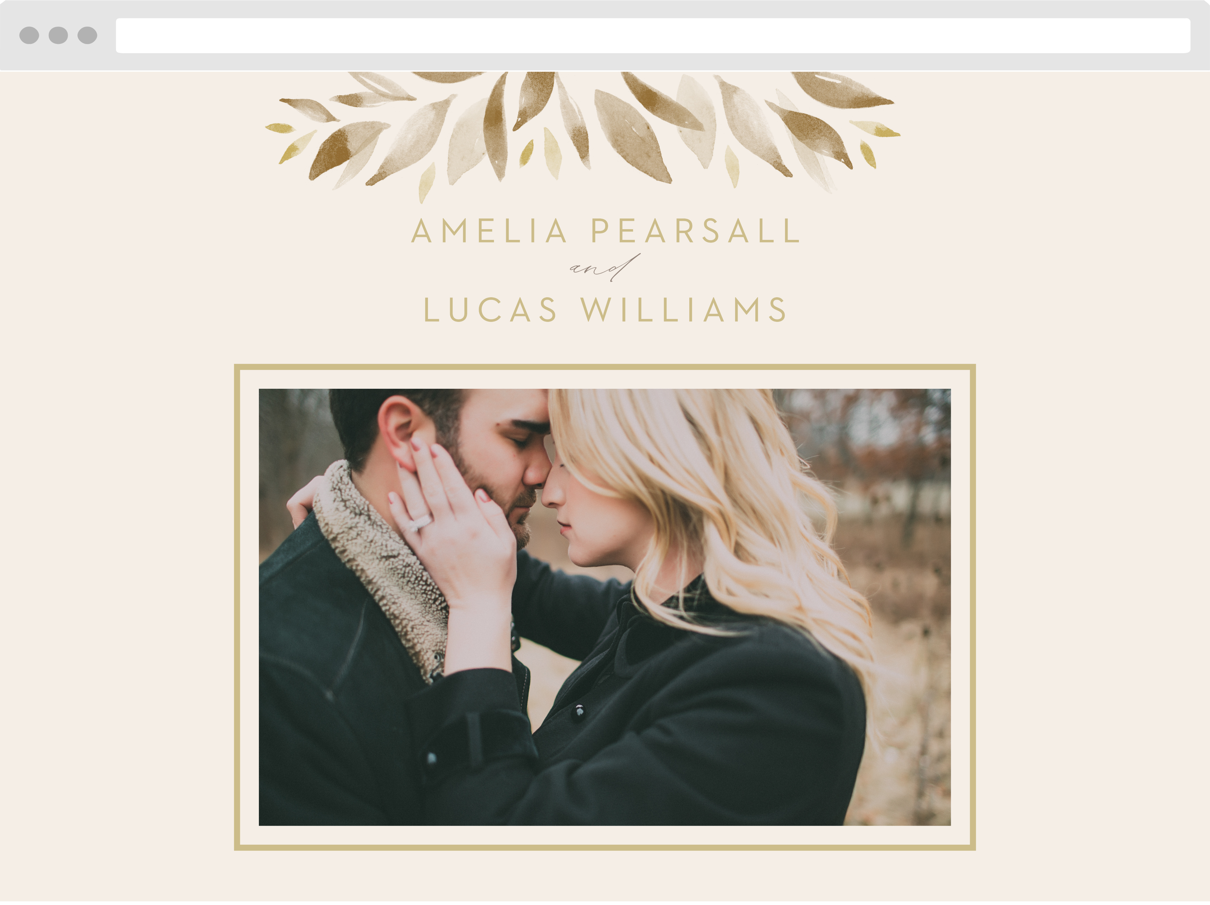 Soft Leaves Wedding Website