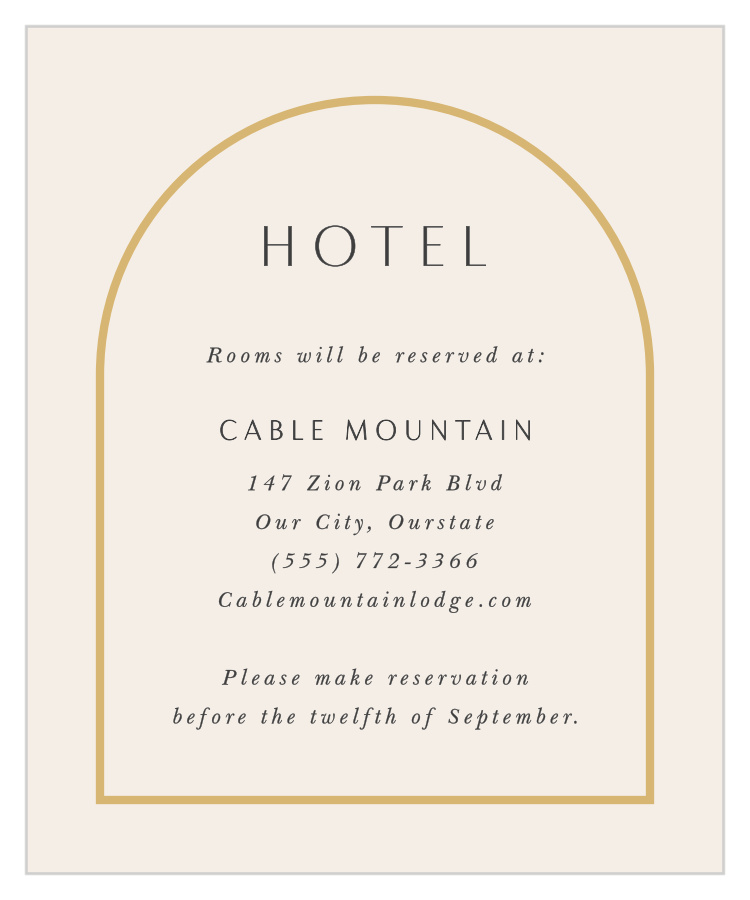 Modern Arch Accommodation Cards