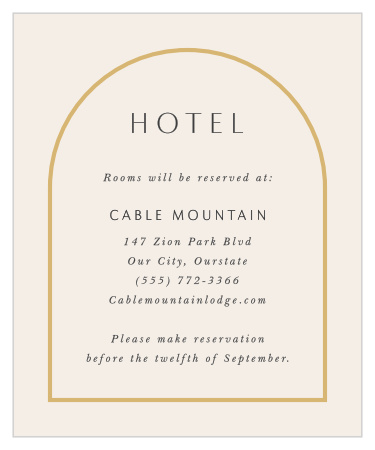 Modern Arch Accommodation Cards