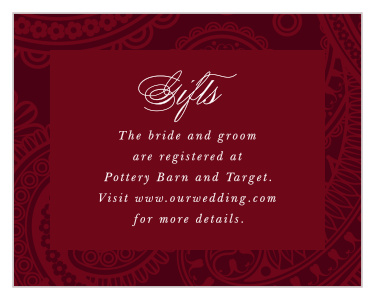 Forever Paisley Registry Cards