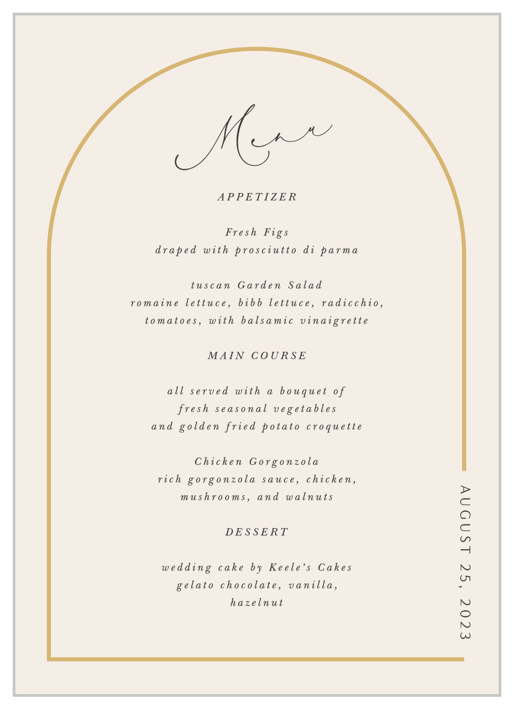 Modern Arch Wedding Menus