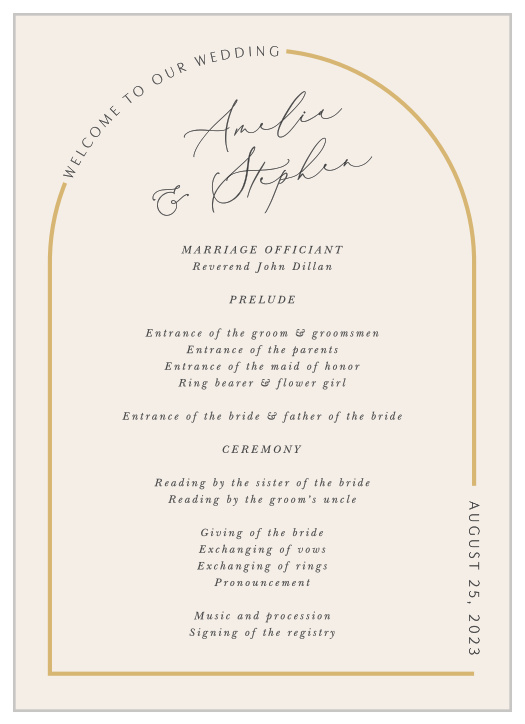 Modern Arch Wedding Programs