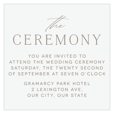 Romantic Type Ceremony Cards