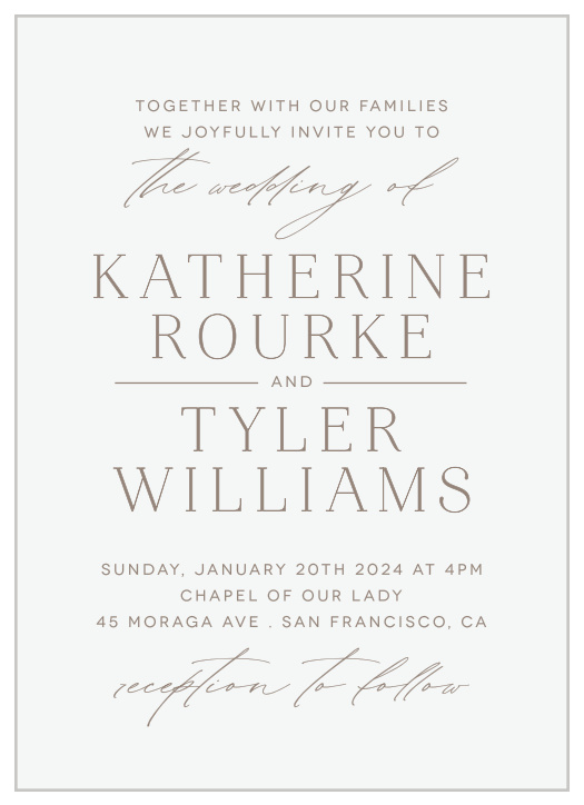 Gather your friends and family for your special day with our simple but elegant Romantic Type Wedding Invitations.
