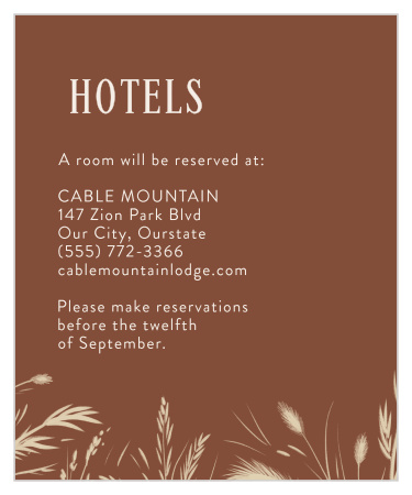 Prairie Meadow Accommodation Cards