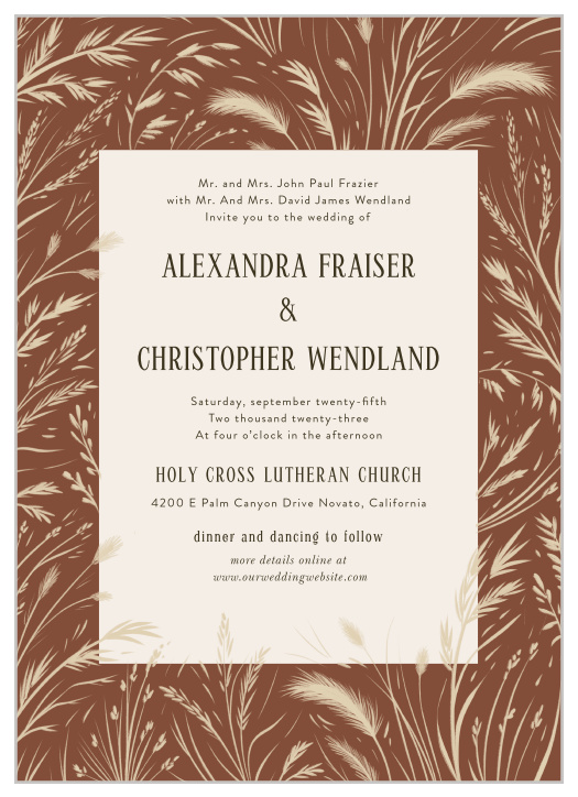 Our Prairie Meadow Wedding Invitations are sure to gather close friends and family together to celebrate your special day.