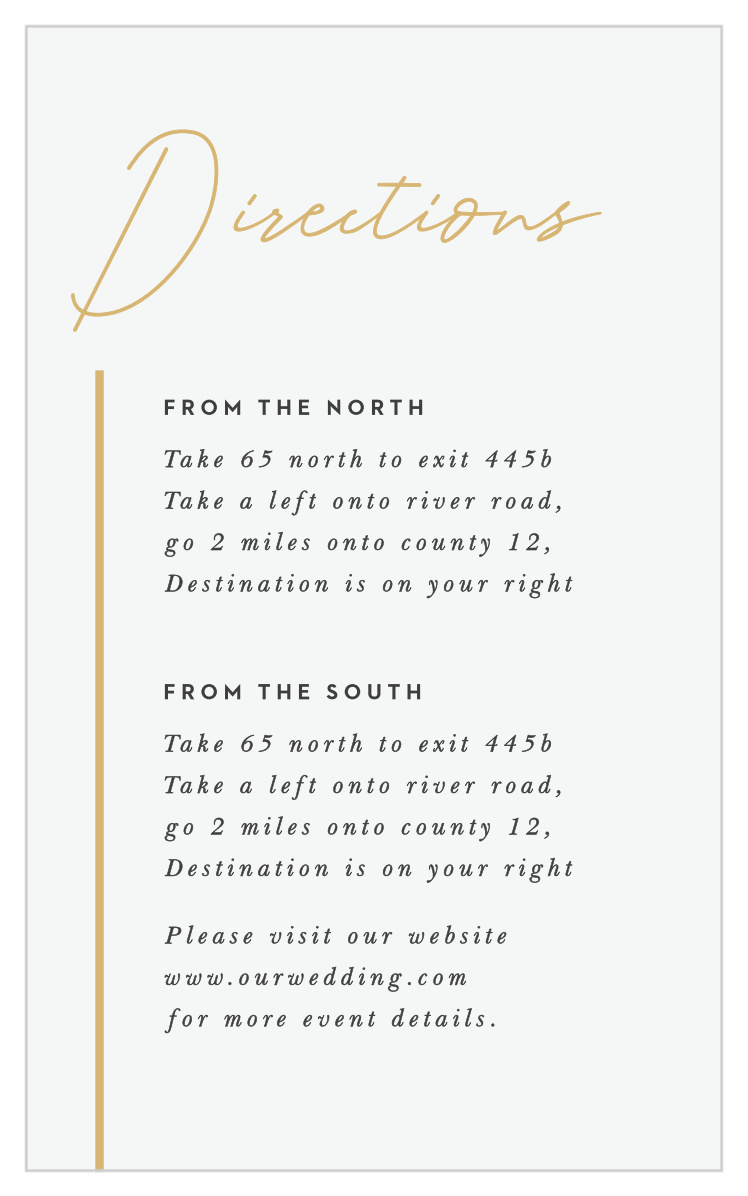 Simply Highlighted Direction Cards