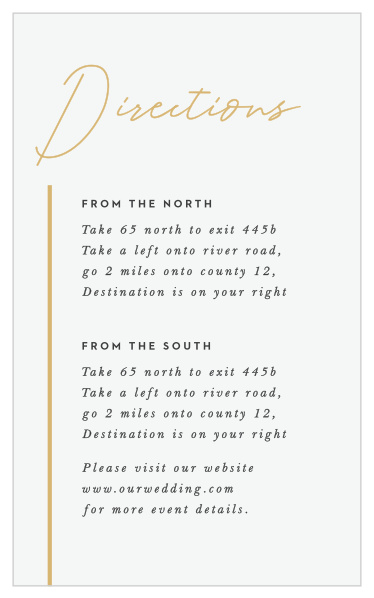 Simply Highlighted Direction Cards