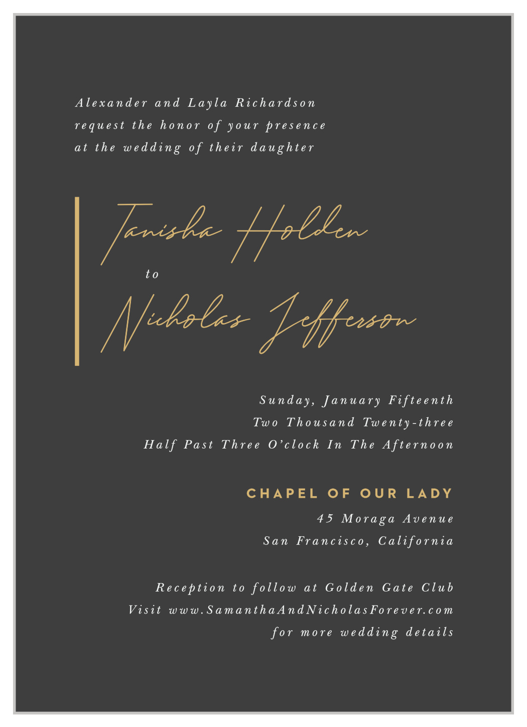 Simply Highlighted Wedding Invitations