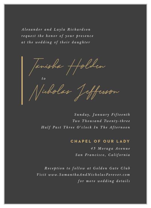 Bring family and friends together for your special day with our Simply Highlighted Wedding Invitations.