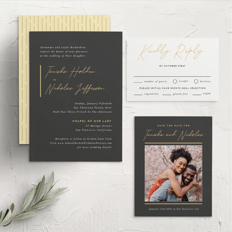 Simply Highlighted Wedding Invitations