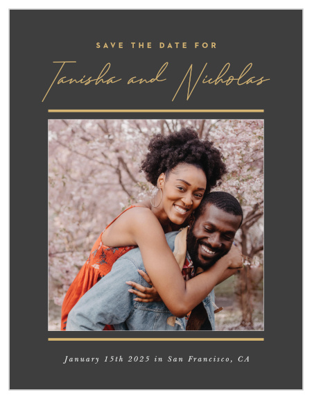 Our Simply Highlighted Save the Date Magnets share your happy news with close friends and family.