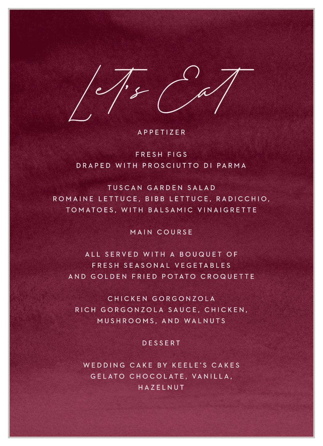 Watercolor Mood Wedding Menus