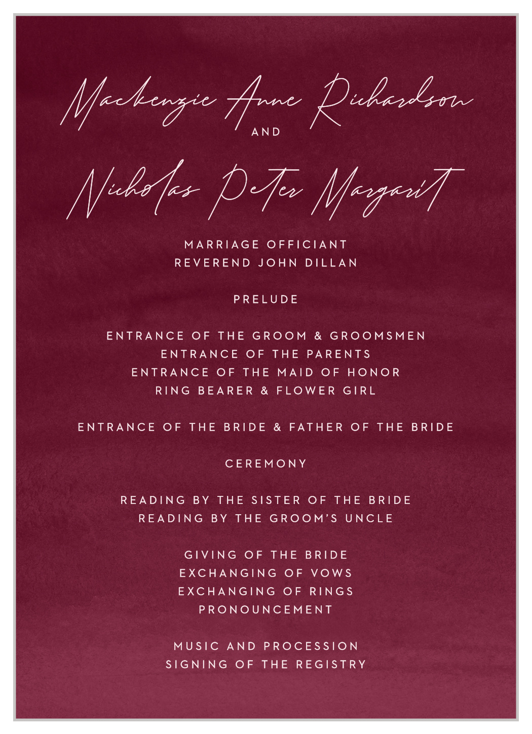 Watercolor Mood Wedding Programs