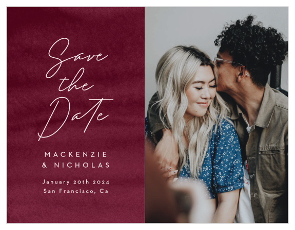 Share your biggest news with friends and family and ensure everyone marks their calendars with our stylish Watercolor Mood Save the Date Magnets.