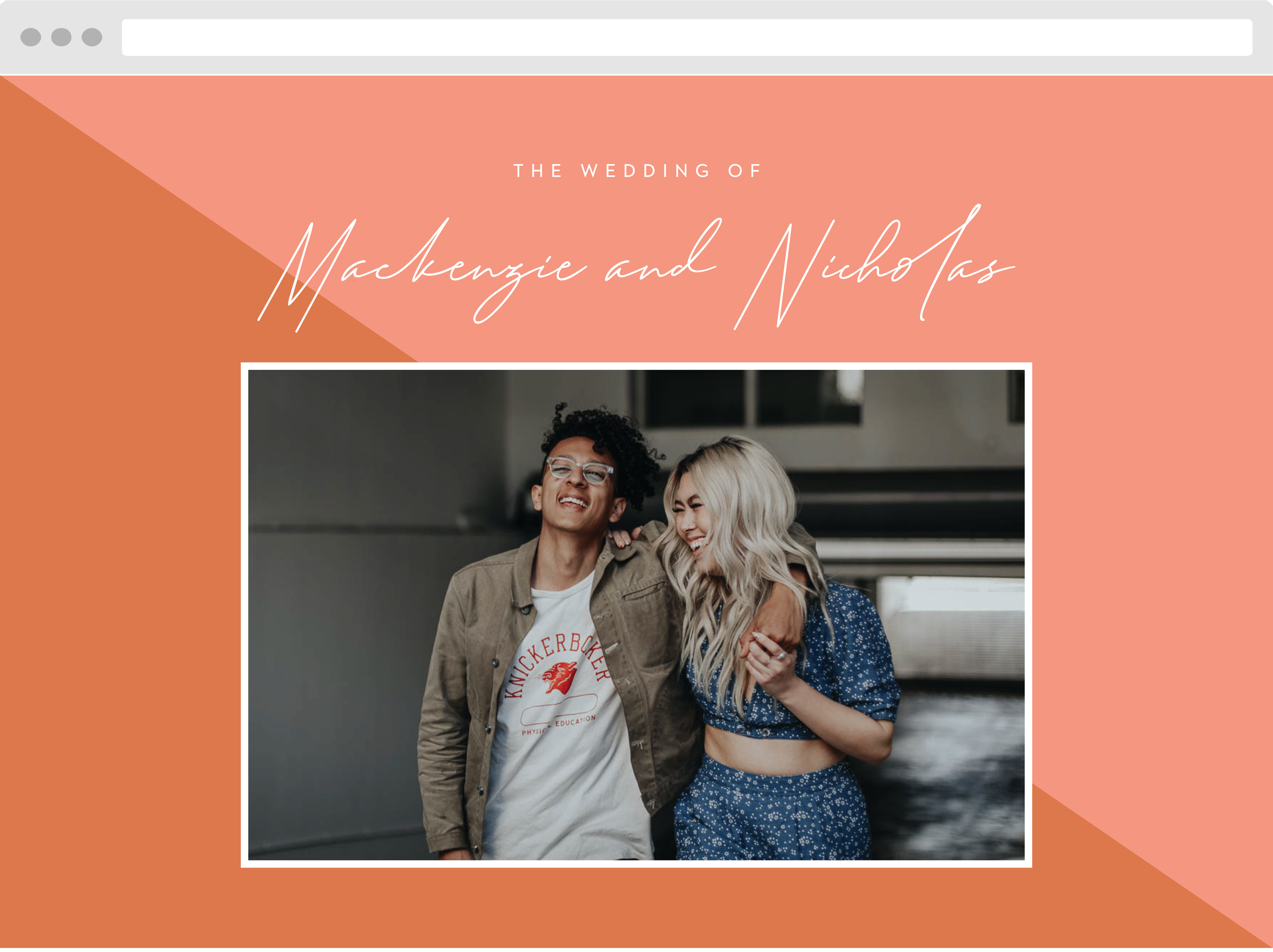 Color Split Wedding Website