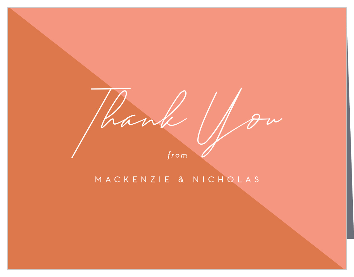 Color Split Wedding Thank You Cards