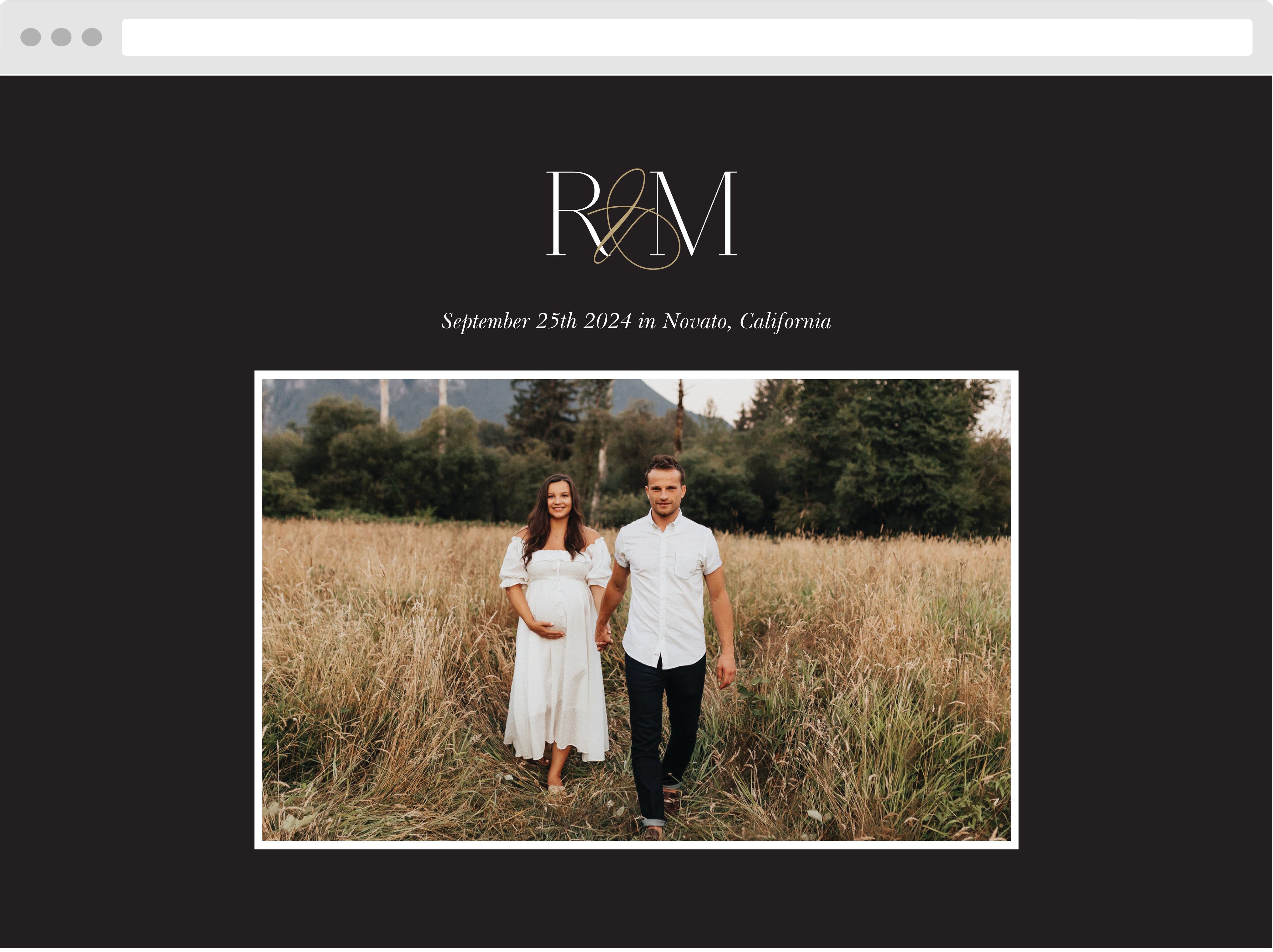 Bold Initials Wedding Website