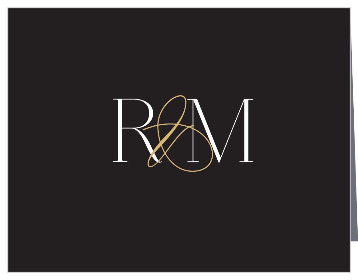 Bold Initials Wedding Thank You Cards