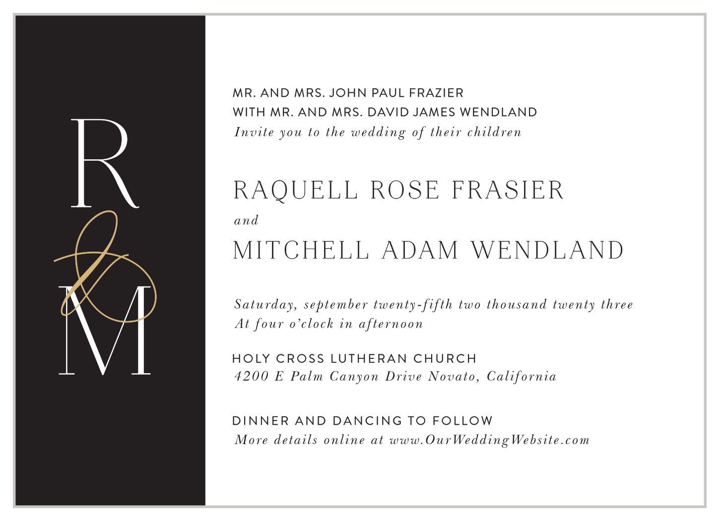 Bold Initials Wedding Invitations