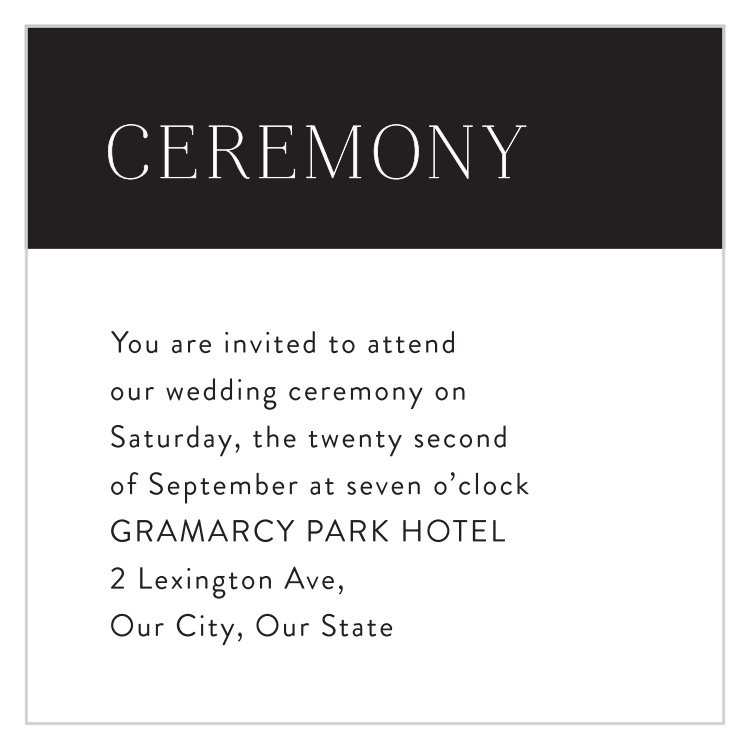 Bold Initials Ceremony Cards