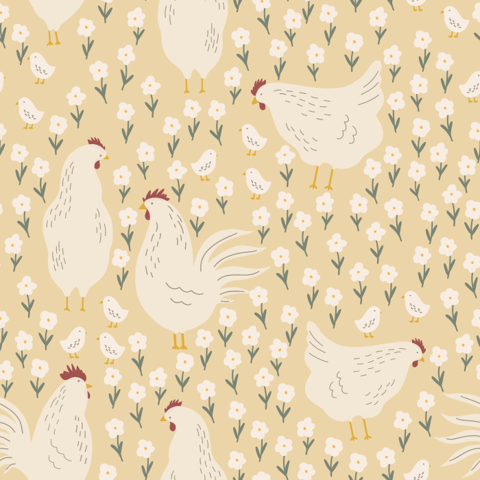 Create a rustic, farm-like accent wall in any room of your home with our Hens Yard Peel and Stick Wallpaper.