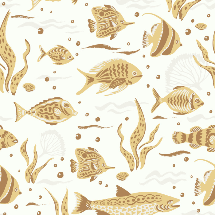 Add a nautical touch to any room in your home with our Fun Fish Peel and Stick Wallpaper.