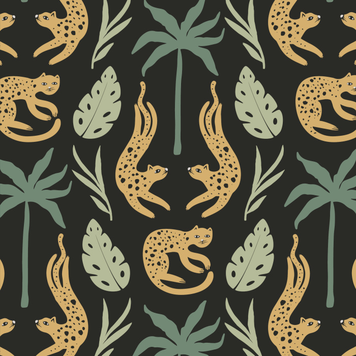 Bring your wild side out on any wall in your home with our stylish Wild Cats Peel and Stick Wallpaper.