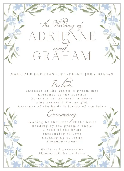Our Lasting Tradition Wedding Programs walk family and friends through every step of your ceremony.