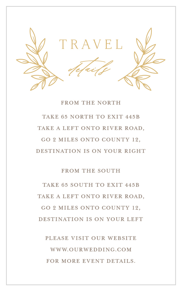 Botanical Crest Direction Cards